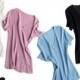 Split Split Front Hollow Out V-neck Romantic Short Sleeves Knitted Sweater T-shirt - Lafannie Fashion Shop