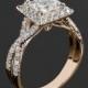 20k Rose Gold Verragio ENG-0379 Square Halo Diamond Engagement Ring