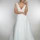 Heidi Elnora Fall/Winter 2017 Lotte Luxe Chapel Train White Sleeveless Aline V-Neck Beading Open V Back Organza Bridal Dress - Designer Party Dress & Formal Gown
