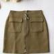 Vintage Slimming Sheath Zipper Up One Color Summer Skirt - Lafannie Fashion Shop