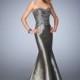 GiGi - 22721 Strapless Metallic Taffeta Mermaid Gown - Designer Party Dress & Formal Gown
