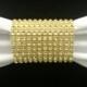 YCC Linen - Pack of 50, Gold Rhinestone Diamond Chair Sash Slips / Gold Napkin Rings