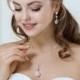 MNEME Cubic Zirconia Silver Crystal Bridal Dangle Earrings