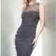 Beaded Sheer High Neckline Mermaid Gown Dress by Mignon Vm1364 - Bonny Evening Dresses Online 