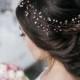 Rose Gold wedding hair vine, Wedding hair accessoriesb Bridal pearl hair vine Wedding hair piece Wedding hair vine