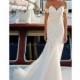 Eddy K. 2019 Embroidery Lace Sweet Chapel Train Open Back Ivory Outdoor Sweetheart Fit & Flare Short Sleeves Wedding Dress - Designer Party Dress & Formal Gown