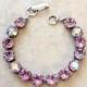 Swarovski lilac rhinestone bracelet, light purple, Bridal jewelry, bridesmaid bracelet, old Hollywood bridesmaid gift, mauve tennis bracelet