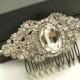 Bridal hair comb-Antique silver swarovski crystal art deco hair comb-Bridal accessories-Bridal headpiece-Wedding jewelry-Wedding Hair comb - $51.00 USD