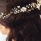 Pearls Hair vine Wedding Hairvine Bridal hairpiece Ivory Hair Vine Hair Clips Wedding Hair Accessories Bridal Gold Hair Clip Crystal
