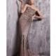 Jovani Mocha Evening Dress with Long Trail 14144 - Brand Prom Dresses