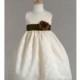 Ivory Lace Pattern Dress w/Polysilk Sash & Flower Style: D3590 - Charming Wedding Party Dresses