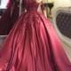 Off The Shoulder Half Sleeves Ball Gown ..