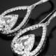 Crystal Bridal Earrings, Cubic Zirconia Teardrop Earrings, Chandelier Crystal Wedding Earrings, CZ Dangle Earrings, Bridal Prom Jewelry - $36.90 USD