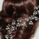 Pearl Crystal Bridal Hair Vine, Wedding Hair Piece, White Pearl Wreath, Bridal Pearl Headpiece, Wedding Pearl Wreath, Bridal Hair Jewelry - $22.90 USD