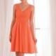 B2 by Jasmine B173009 - A-Line Orange V-Neck Short Natural Lace Plus Size Available - Formal Bridesmaid Dresses 2018