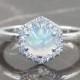 Diamond Engagement Ring.OPAL Engagement Ring .14K Solid Rose Gold & Natural Diamonds.Hexagon Ring.Opal Bridal Ring.Art Deco Wedding Ring