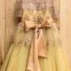 Yellow  tutu dress tulle gown flower girl dresses flowergirl dress tulle  toddler lace flower girl rustic flower girl tulle lace dress