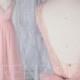 Bridesmaid Dress Blush Pink Tulle Dress,Wedding Dress,V Neck Prom Dress,Lace Illusion V Back Maxi Dress,Sleeveless A-Line Party Dress(LS325)