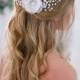 ELISAVET White Bridesmaid Bridal Hair Flower Wedding Hair Clip