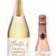 "Stella" Pink Stripe   Gold Bridal Shower Champagne Labels