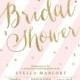 "Stella" Blush   Gold Glitter Bridal Shower Invitation