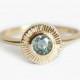 Montana Sapphire Ring, Sun Ring, Sun Rays Ring, Gold Sun Ring, Sapphire Ring, Unique Gold Ring, Gold Sun Band, Minimalvs, Solitaire Ring