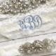 Monogram Wedding garter, embroidered bridal garter, something blue, custom wedding garters AO1S-AO2S
