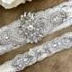 Wedding Garter Set NO SLIP grip vintage rhinestones bridal garter, elegant wedding garter set B04S-CB12S