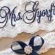 MONOGRAMMED Wedding Garter MANY COLORS  Bridal Garter Floral Stretch Lace Bridal Garter Single Garter