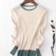 Solid Color Slimming Trendy Fall 9/10 Sleeves Knitted Sweater Essential - Discount Fashion in beenono