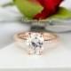 3.26ctw  Rose Gold Oval Engagement Ring, 3 Carat Oval Ring, 3ct Promise Ring, Bridal Ring, 3ct CZ Oval Engagement Ring, Sterling Silver