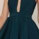 Customized Mini Prom Homecoming Dress Short Dark Green Dresses With Backless Keyhole Halter Magnificent Homecoming Dresses WF02G54-988