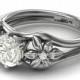 Unique Engagement Ring White Gold Nature Inspired Ring Twig Engagement Ring Moissanite 1950s Ring Edwardian Engagement Ring - Bella