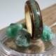 Wooden Ring - "Erin's Eyes" - Irish Bog Oak - Brazilian Emerald - Copper - White Oak - Bent Wood - Custom Ring