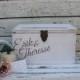 White Rustic Wedding Card Box, Custom Rustic Wedding card box, Wedding Card box, Dark Stained Wedding card Box, Barn Wedding Decor, card box