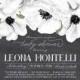 "Leona" Chalkboard   White Anemone Baby Shower Invitation