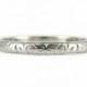 Art Deco Platinum Wedding Ring, Floral Engraved Wedding Band, Narrow Flower Blossom Design Platinum Band, Circa 1920s. Size O.5 / 7.5.