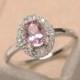 Pink tourmaline ring, pink gemstone ring, October birthstone ring, wedding ring, promise ring