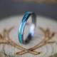 Women's Titanium Wedding Band Turquoise Stacking Ring - Staghead Designs