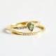 Green Tourmaline Ring 18K Gold Wedding Diamond Ring Engagement Gemstone Ring Green Tourmaline Engagement Ring 14K Tourmaline Ring