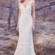 Maggie Sottero Fall/Winter 2017 Brynn Square Elegant Ivory Sheath Sleeveless Sweep Train Lace Wedding Gown - Brand Prom Dresses