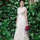 Ivory Sweet Court Train Aline Sleeveless Zipper Up V-Neck Tulle Ruffle Summer Beach Wedding Gown - overpinks.com