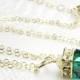 Emerald Green Swarovski Crystal Necklace, Gold Filled, Bridesmaid Cube Pendant, Wedding Jewelry, May Birthday Gift, Birthstone, Handmade