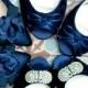 Navy blue Wedding Shoes- Custom Blue Wedding Shoe - Navy Blue Heels - Navy Blue Flats - Custom Navy Blue Shoes - Bridal Navy Blue Wedding