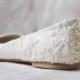 White wedding shoes lace flats lace bridal shoes lace white wedding shoes white bridal shoes lace bridal flats women's shoes flats size 7.5