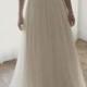 Custom Made Cute Long A-line/Princess Wedding Dresses, Ivory Sleeveless With Pleated Floor-length Prom Dresses WF01G47-335