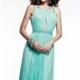 Aqua Blue Beaded Double Strap Gown by Faviana - Color Your Classy Wardrobe