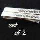 Father of the Bride, Father of the Groom, Set of 2, Custom Tie Bars, Engraved Tie Clip, Personalized Gift, Wedding Accessories