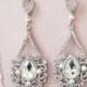 Bridal Chandelier Earrings Art Deco Wedding Jewelry Crystal Bridal Earrings Old Hollywood Great Gatsby Earrings Rhinestone Drop Pearl ADIE