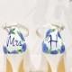 Blue Rose & Personalised Name Hand-painted Custom Wedding Shoes